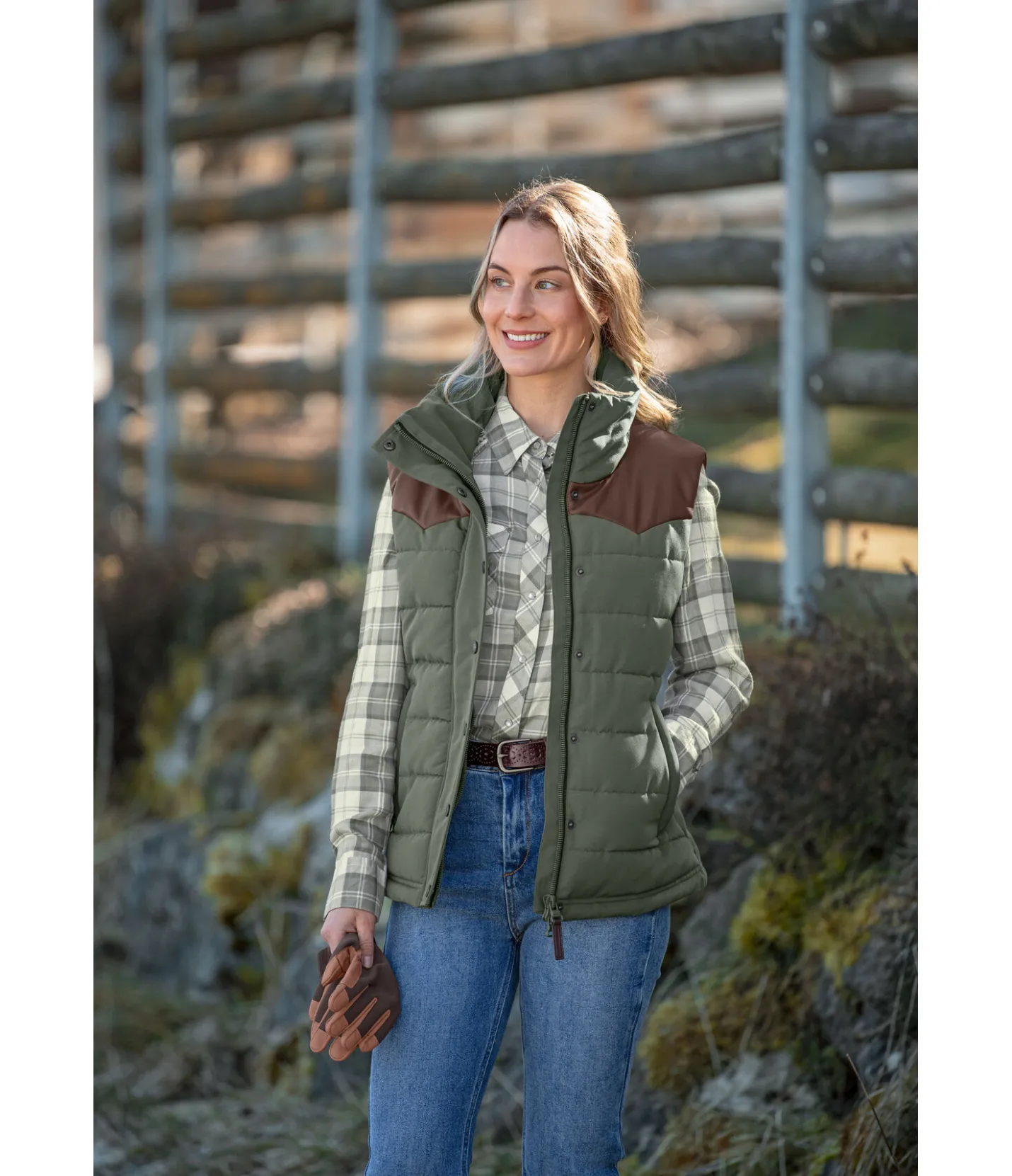 STONEDEEK Gilet matelassé Hazel vert mousse Sale