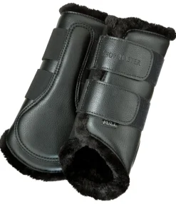 SHOWMASTER Guêtres de dressage antérieures en polaire Teddy noir/noir Sale