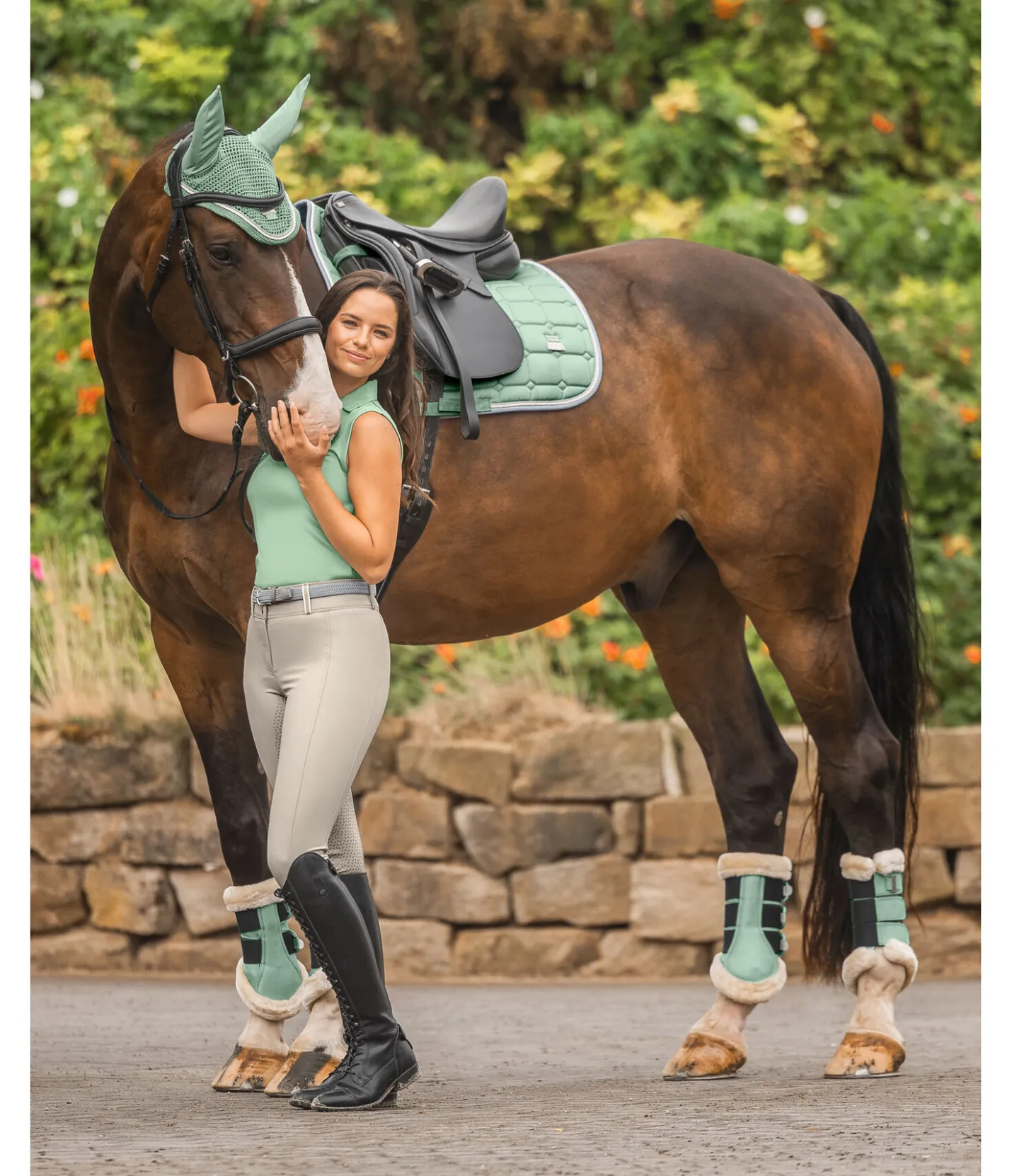 Felix Bühler Guêtres de dressage en polaire Teddy Essential (antérieurs) aloe vera