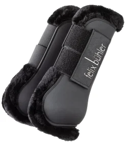 Felix Bühler Guêtres en TPU avec polaire Teddy noir/noir
