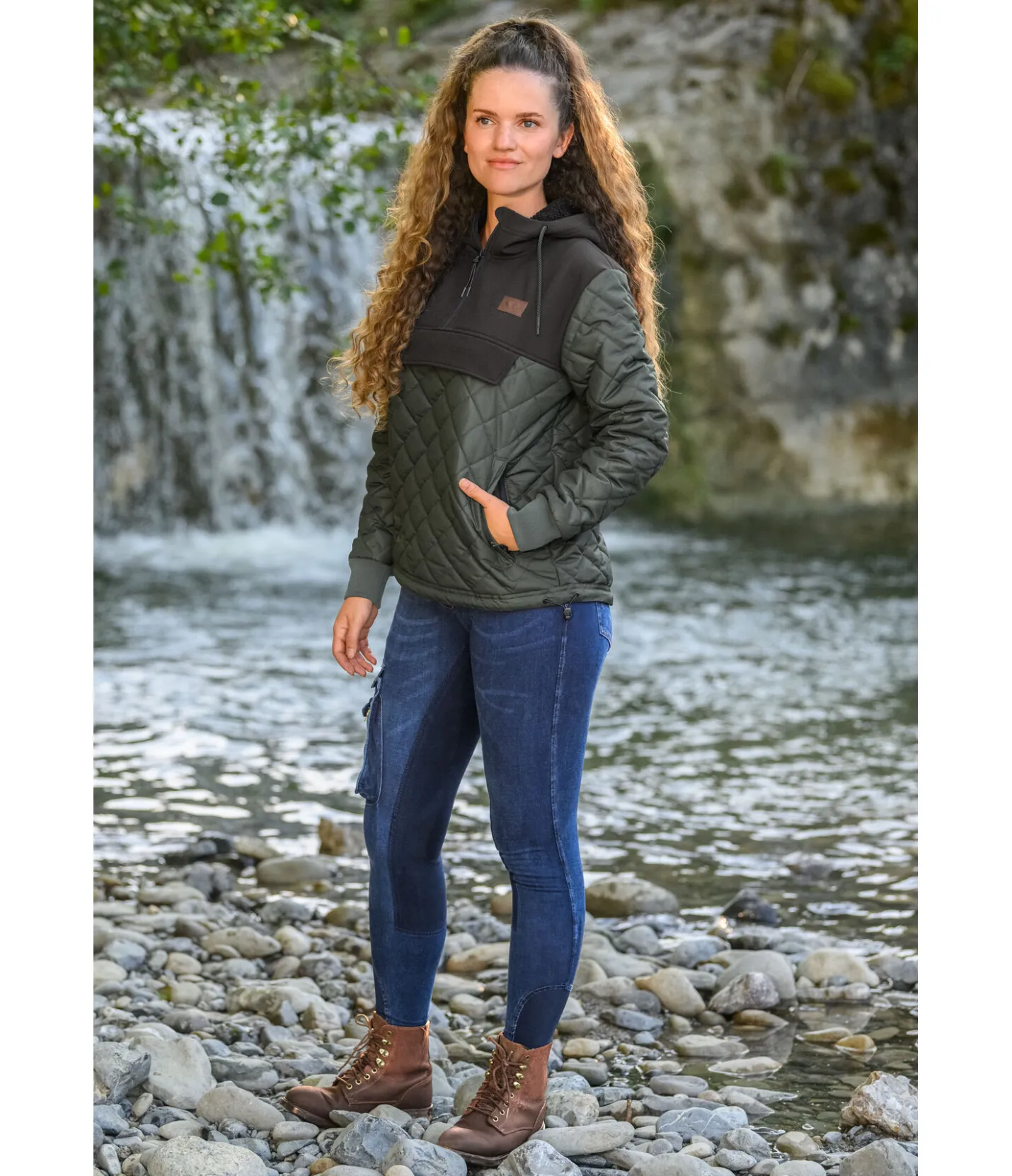 TWIN OAKS Jeans de randonnée avec fond intégral en matière synthétique Aspen denim foncé Discount