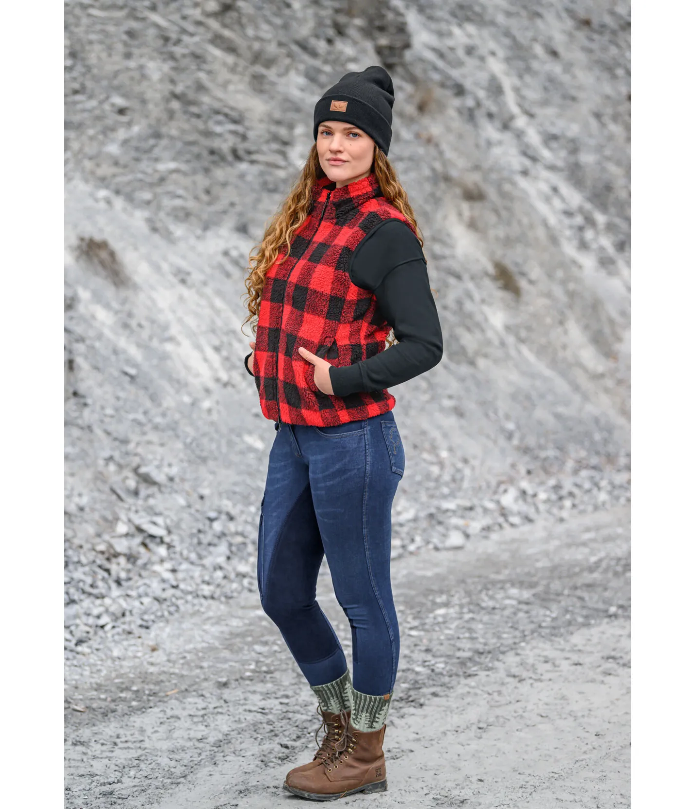 TWIN OAKS Jeans de randonnée avec fond intégral en matière synthétique Aspen denim foncé Discount