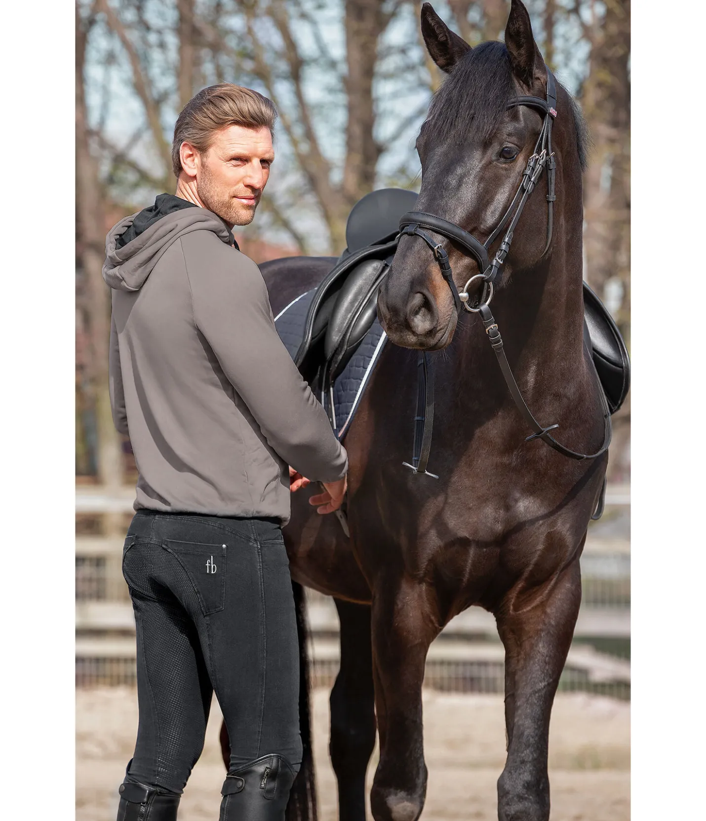 Felix Bühler Jeans d'équitation avec fond intégral Grip homme San Francisco anthracite