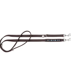 sugar dog Laisse en cuir avec perles Austin marron foncé Hot