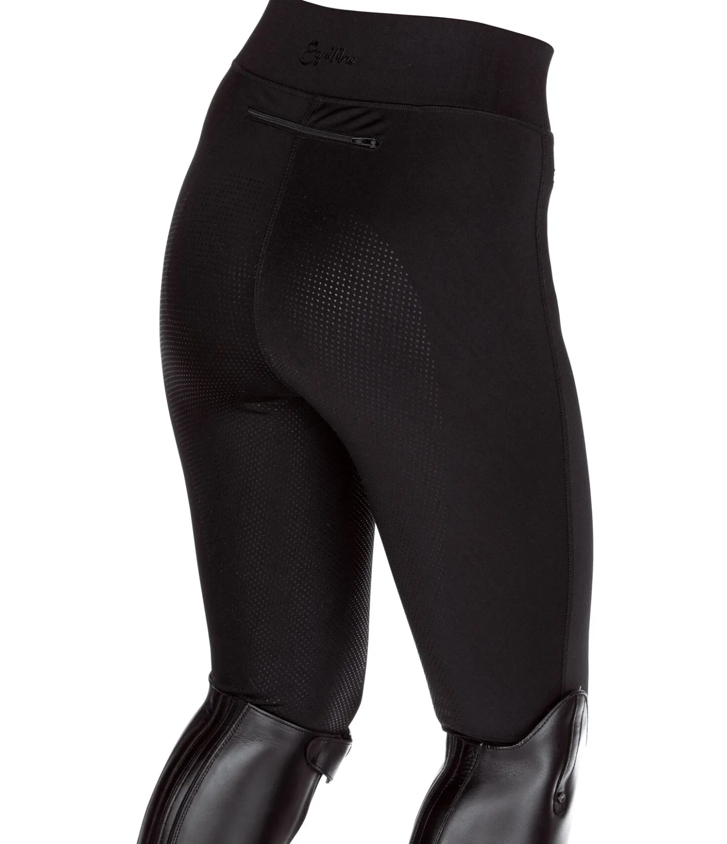 Equilibre Legging d'équitation à fond intégral grip enfant Jona noir Discount