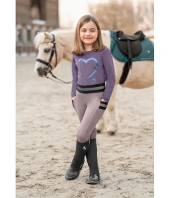 Equilibre Legging d'équitation à fond intégral grip enfant Aurelie chocolat latté Outlet