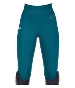 Equilibre Legging d'équitation à fond intégral grip enfant Elija X turquoise foncé