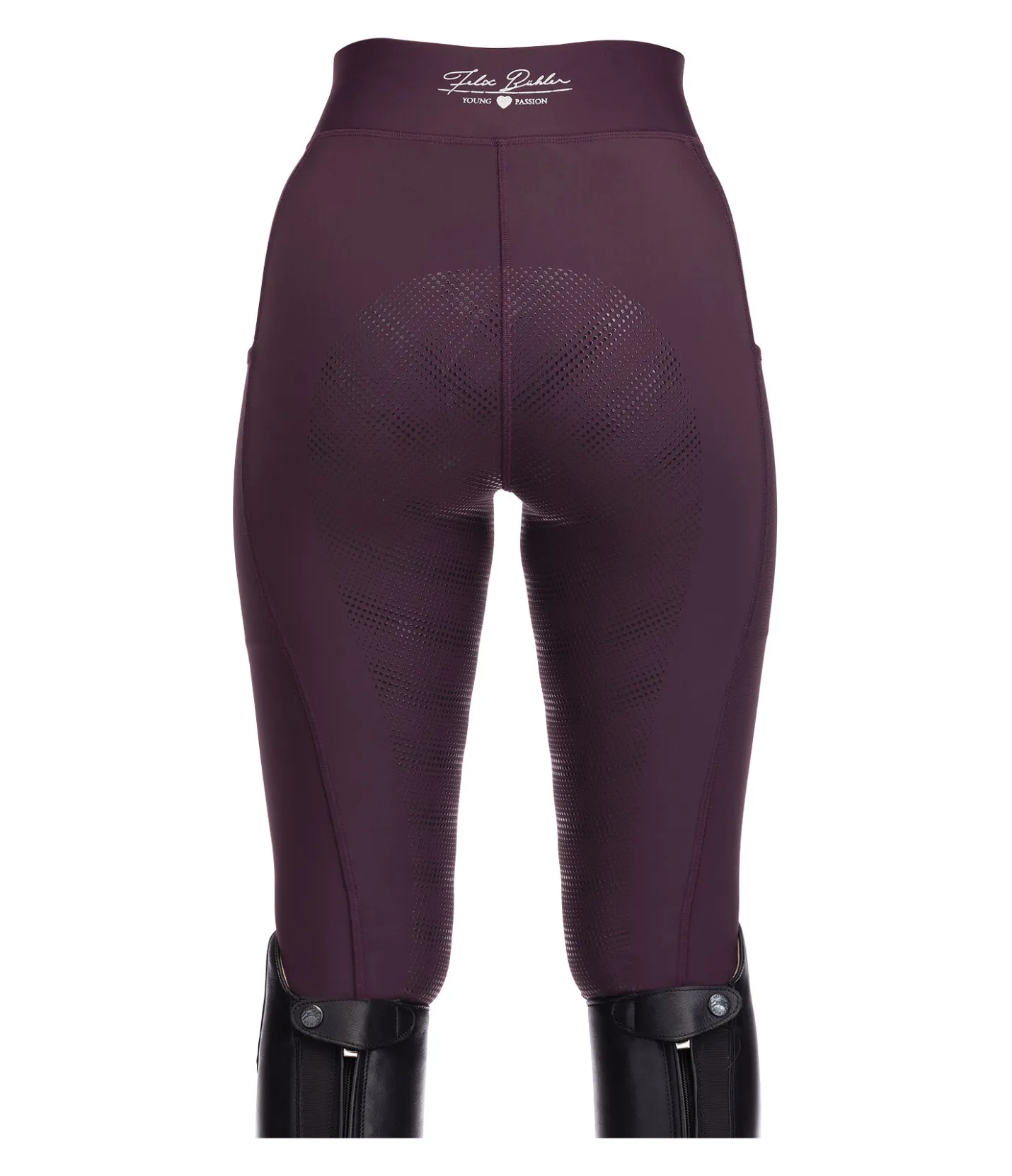 Felix Bühler Legging d'équitation à fond intégral grip enfant Abigail II noir-violet New