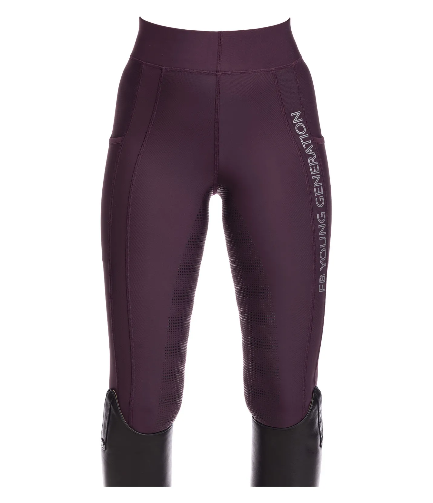 Felix Bühler Legging d'équitation à fond intégral grip enfant Abigail II noir-violet New