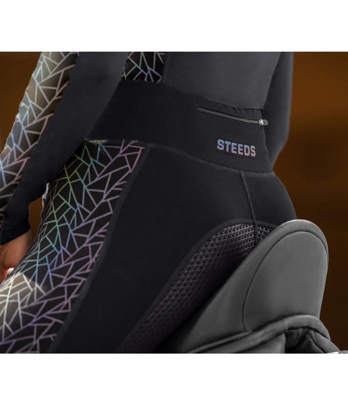 STEEDS Legging d'équitation à grip intégral Holographic noir Clearance