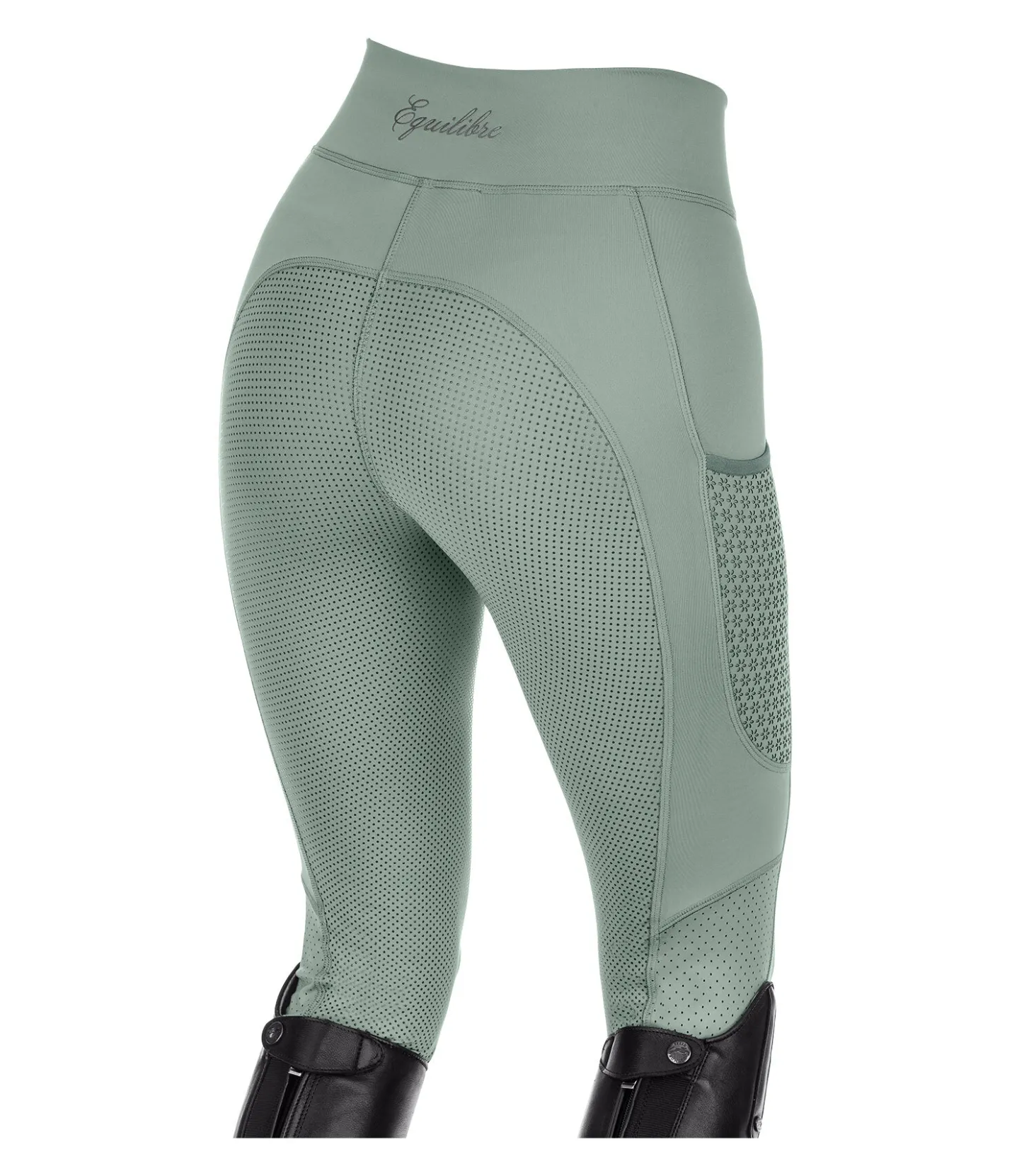 Equilibre Legging d'équitation d'été à fond intégral grip Amanda eucalyptus Online