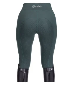 Equilibre Legging d'équitation d'été à fond intégral grip Amanda thé vert Discount