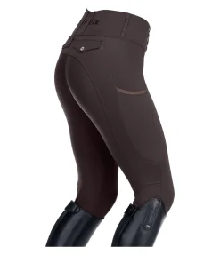 Felix Bühler Legging d'équitation d'été à fond intégral grip Marina-Mesh chocolat noir Hot
