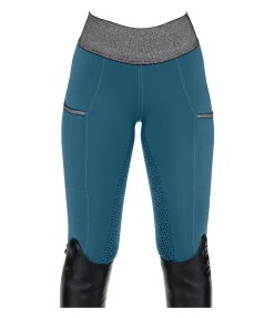 Equilibre Legging d'équitation Grip enfant Gina bleu sarcelle New