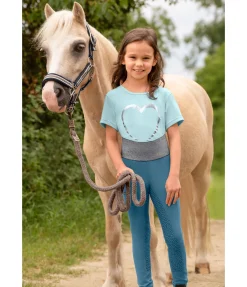 Equilibre Legging d'équitation Grip enfant Gina bleu sarcelle New
