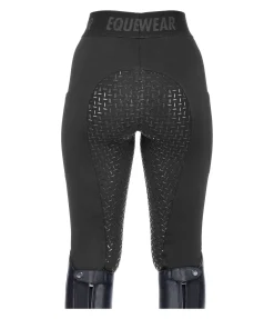 Equilibre Legging d'équitation hybride et thermique à fond intégral grip Malea noir Clearance