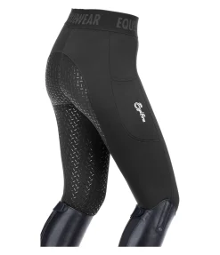 Equilibre Legging d'équitation hybride et thermique à fond intégral grip Malea noir Clearance