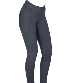 Felix Bühler Legging d'équitation taille haute thermique à fond intégral grip enfant Lima gris bleu Sale