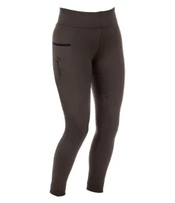 Equilibre Legging d'équitation thermique à fond intégral grip Kristen chocolat noir