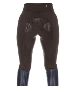 Equilibre Legging d'équitation thermique à fond intégral grip Kristen chocolat noir