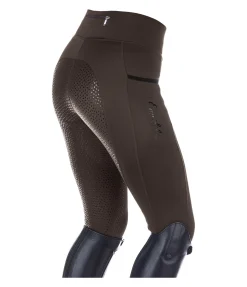 Equilibre Legging d'équitation thermique à fond intégral grip Kristen chocolat noir