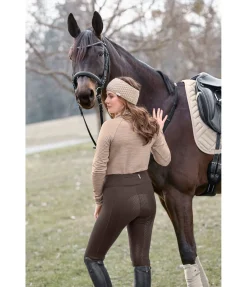 Equilibre Legging d'équitation thermique à fond intégral grip Kristen chocolat noir