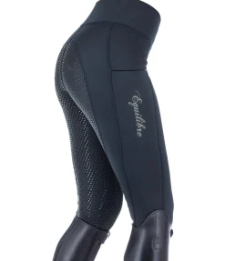Equilibre Legging d'équitation thermique à fond intégral Grip Hermine navy