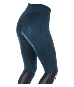 Equilibre Legging d'équitation thermique à fond intégral Grip Hermine pétrole Online