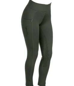 Equilibre Legging d'équitation thermique à fond intégral Grip Hermine forêt
