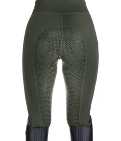 Equilibre Legging d'équitation thermique à fond intégral Grip Hermine forêt