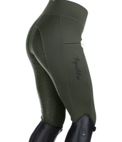 Equilibre Legging d'équitation thermique à fond intégral Grip Hermine forêt