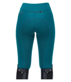 Equilibre Legging d'équitation thermique à fond intégral grip enfant Elina turquoise foncé Hot