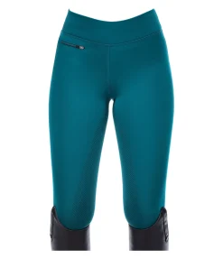 Equilibre Legging d'équitation thermique à fond intégral grip enfant Elina turquoise foncé Hot