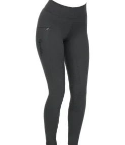 Equilibre Legging d'équitation thermique à fond intégral Grip Hermine carbone Discount