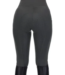 Equilibre Legging d'équitation thermique à fond intégral Grip Hermine carbone Discount