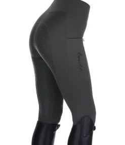 Equilibre Legging d'équitation thermique à fond intégral Grip Hermine carbone Discount