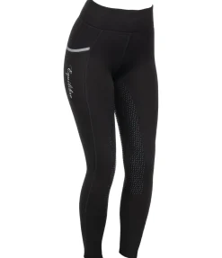 Equilibre Legging d'équitation thermique à fond intégral grip Kristen noir Hot