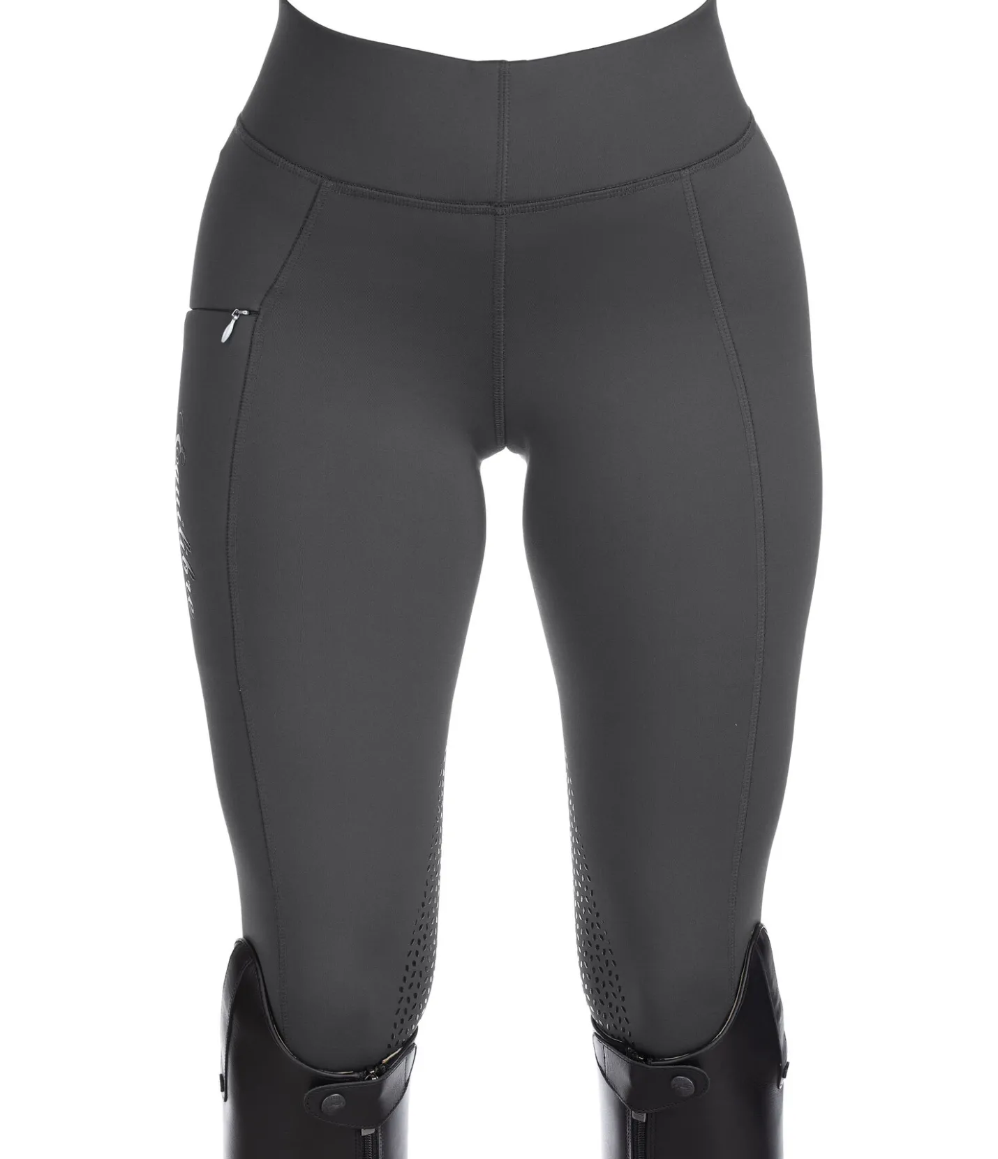 Equilibre Legging d'équitation thermique à basanes grip Valerie carbone Clearance