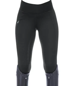Equilibre Legging d'équitation thermique à fond intégral Grip Hermine noir Hot
