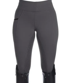 Equilibre Legging d'équitation thermique à fond intégral grip Kristen carbone Hot