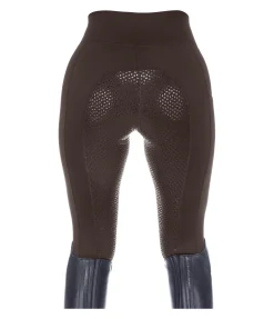Equilibre Legging d'équitation thermique à fond intégral Grip Hermine chocolat noir