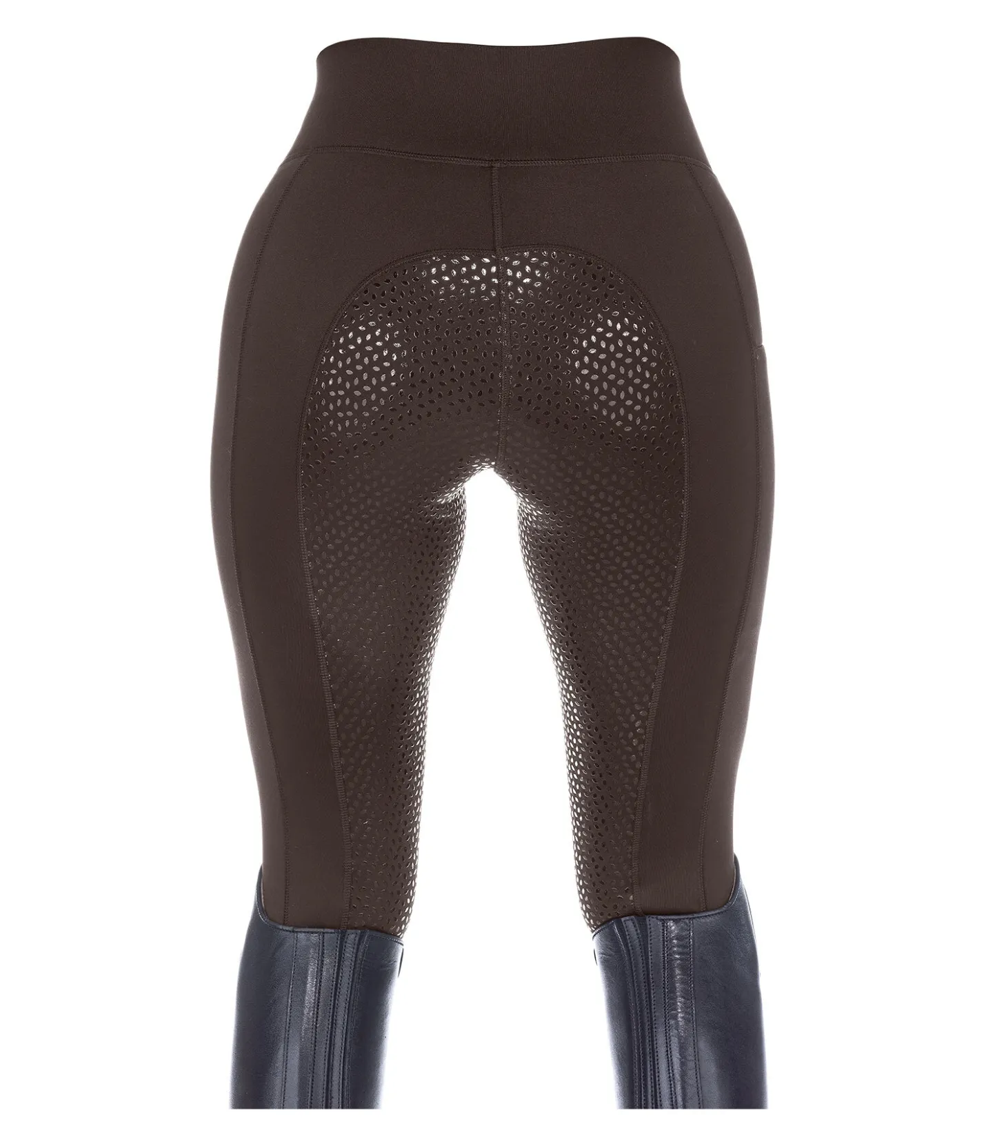 Equilibre Legging d'équitation thermique à fond intégral Grip Hermine chocolat noir
