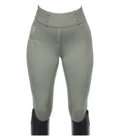 Felix Bühler Legging d'équitation thermique à fond intégral grip Kassandra vert pastel New