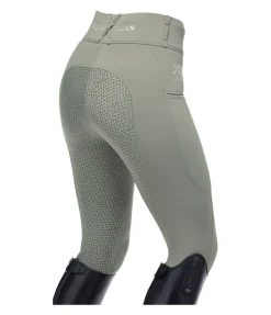 Felix Bühler Legging d'équitation thermique à fond intégral grip Kassandra vert pastel New