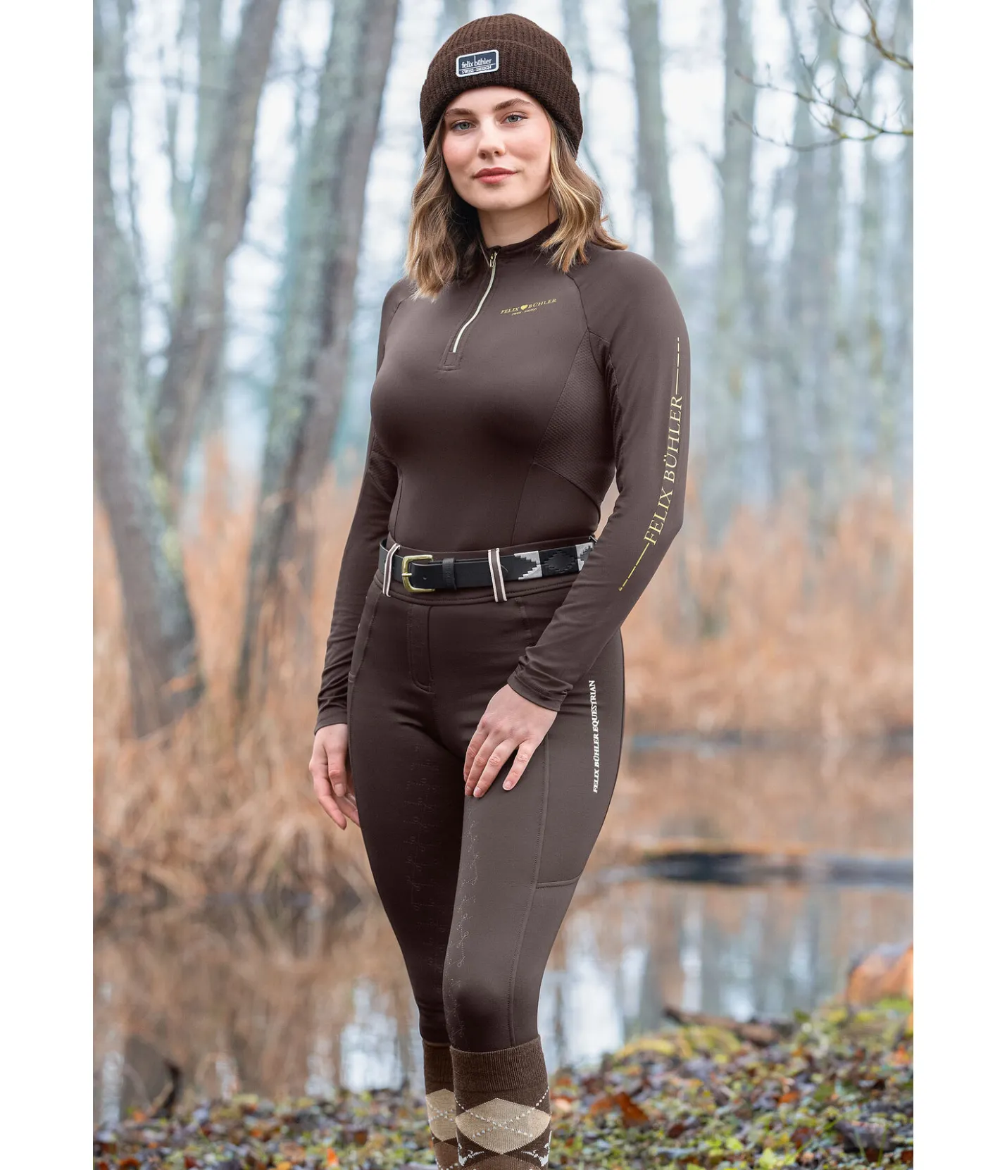 Felix Bühler Legging d'équitation thermique avec fond intégral grip Juliette chocolat noir Outlet