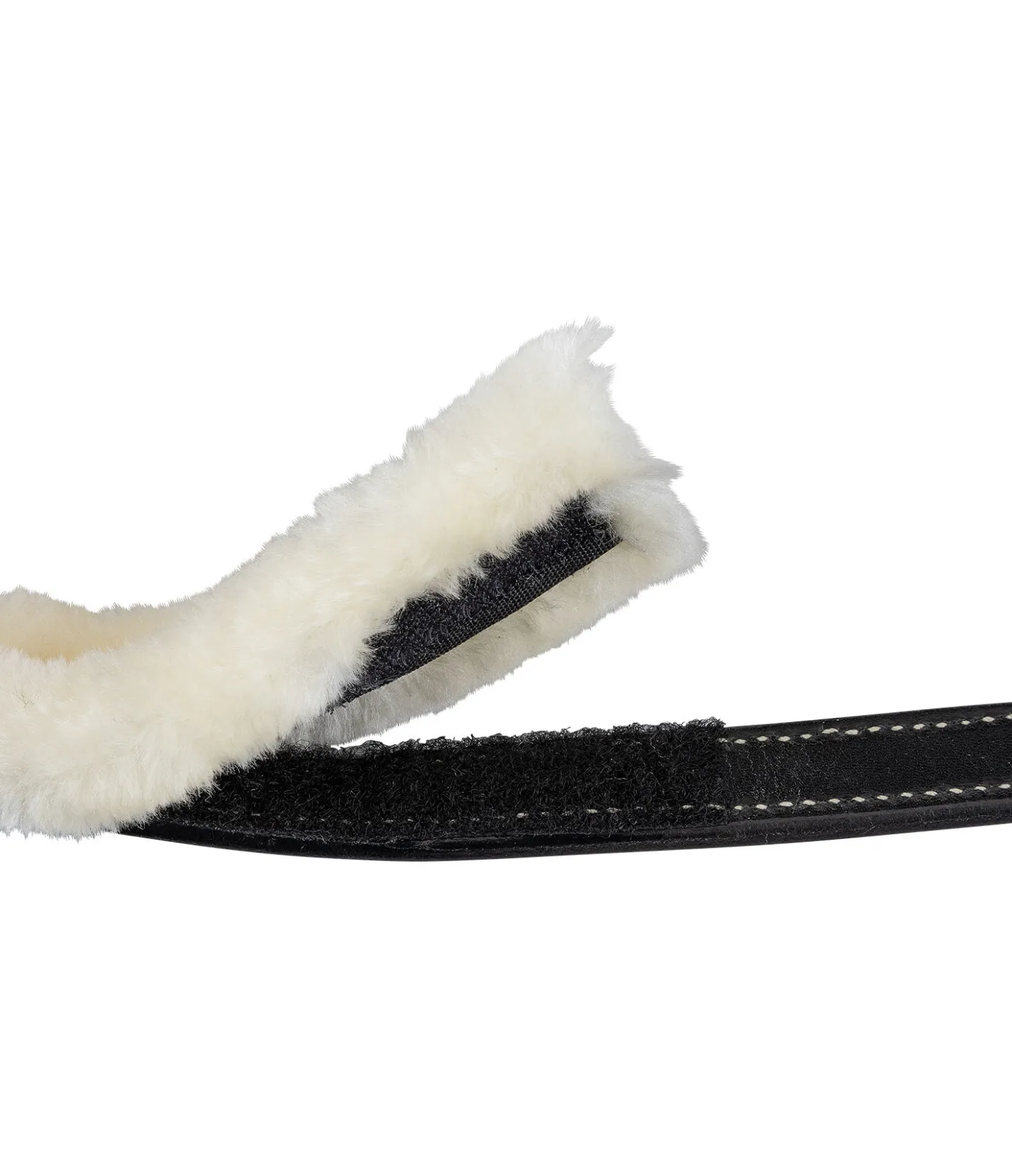 CLARIDGE HOUSE Licol en cuir avec polaire Teddy Stitch noir/argenté Sale