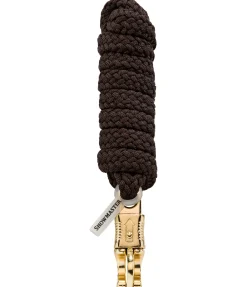 SHOWMASTER Longe avec mousqueton anti-panique Durable brun /doré Hot