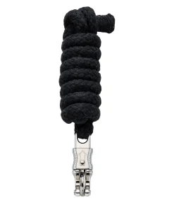 SHOWMASTER Longe en coton avec mousqueton anti-panique noir/argenté Hot