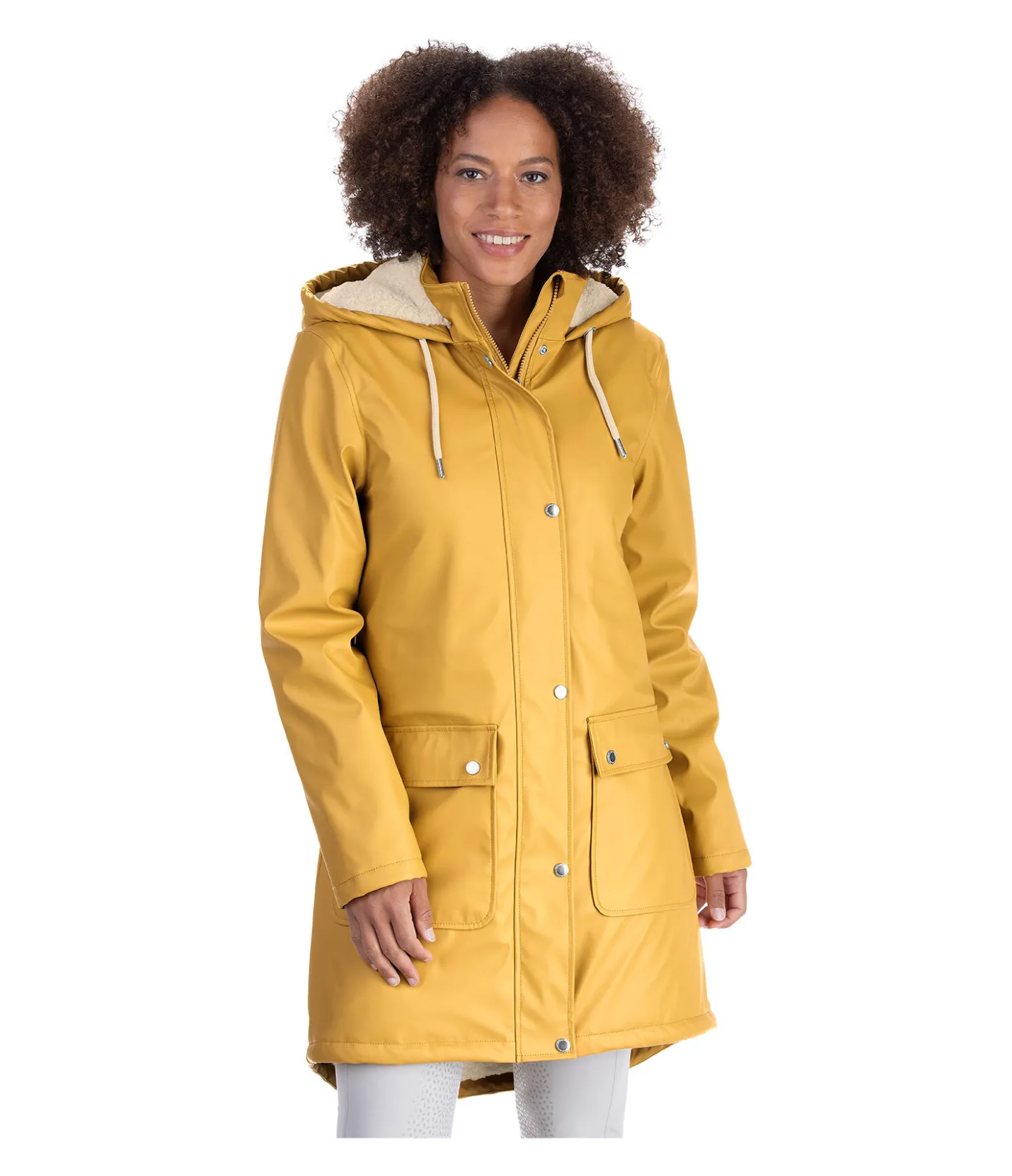 Felix Bühler Manteau de pluie avec doublure en fourrure Teddy Paris mangue dorée Clearance