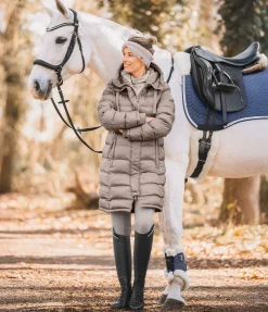 Felix Bühler Manteau d'équitation matelassé à capuche Minou noisette New